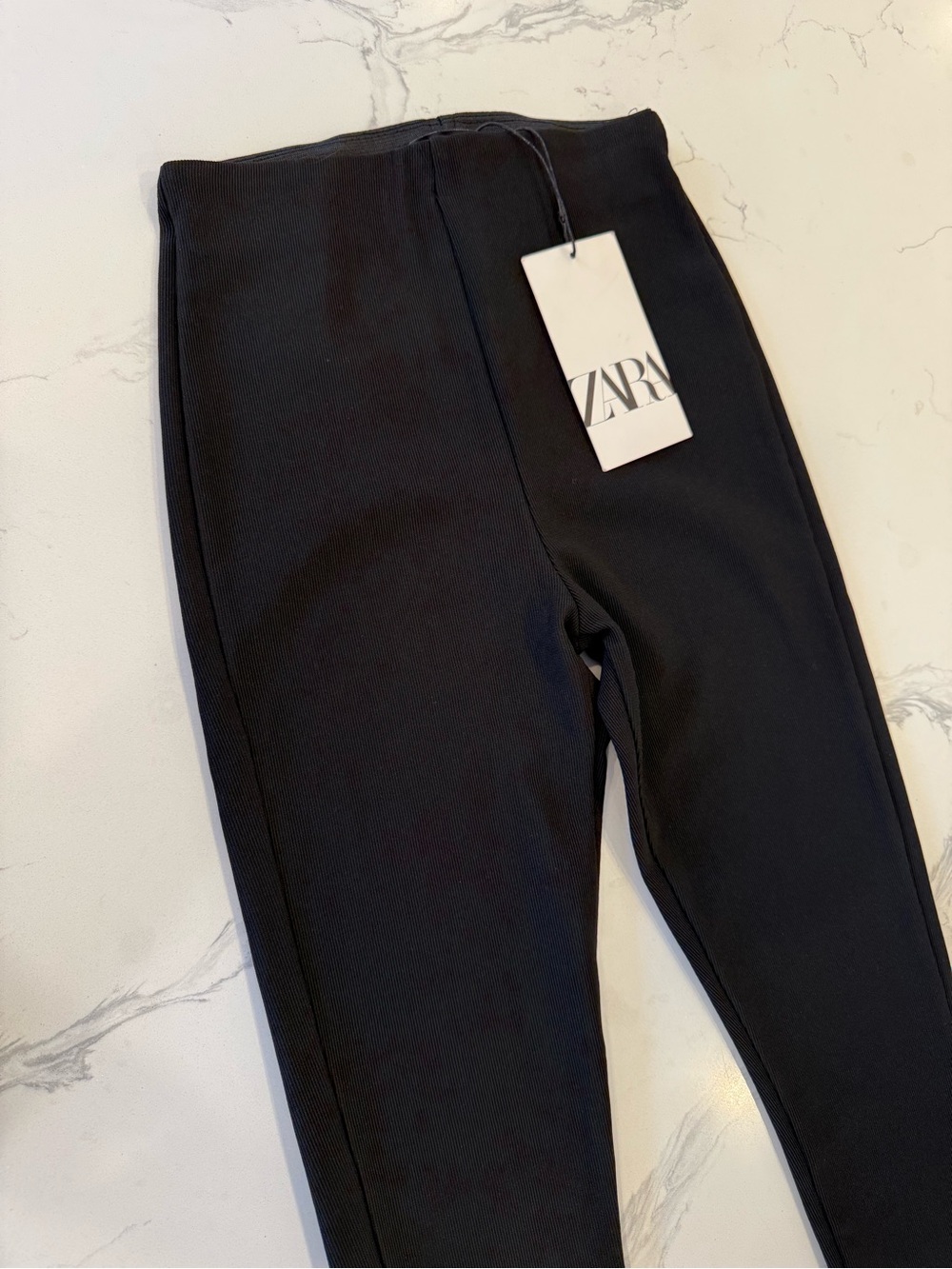Zara Black Leggings with Elastic Waist